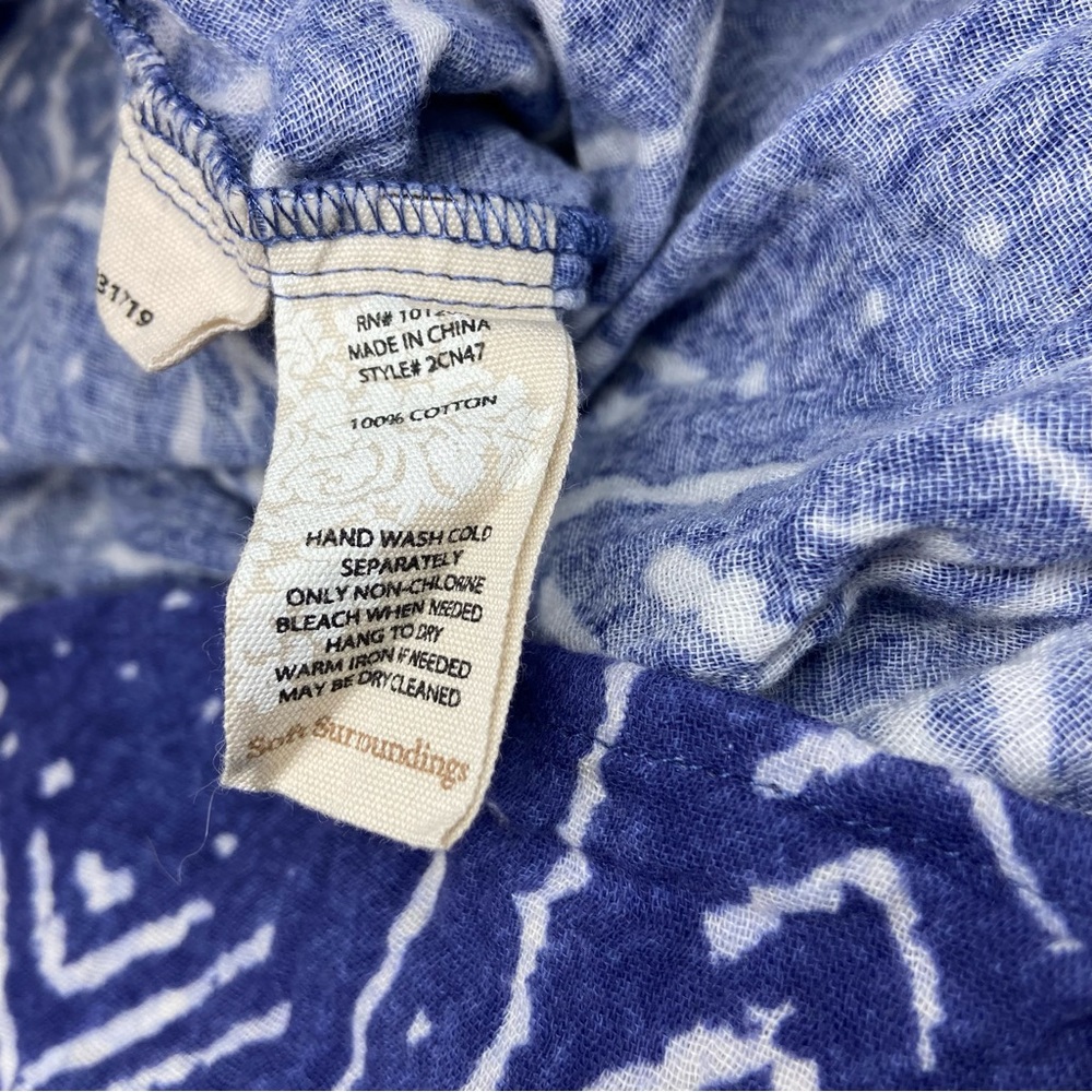 Soft Surroundings Blue and White Long Sleeve Shirt Dress - Picture 6 of 8